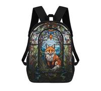 sinyumoney 2 Zaini Fox Stained Glass Zaino Scolastico Per Bambini Borsa Scolastica Stampata in 3D Borse Scolastiche Per Ragazzi Studenti Delle Scuole Elementari E Medie 17inch
