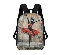 sinyumoney 2 Zaini Graffiti Ballerina Zaino Scolastico Per Bambini Borsa Scolastica Stampata in 3D Borse Scolastiche Per Ragazzi Studenti Delle Scuole Elementari E Medie 17inch