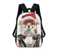 sinyumoney 2 Zaini Morning Fox Christmas Zaino Scolastico Per Bambini Borsa Scolastica Stampata in 3D Borse Scolastiche Per Ragazzi Studenti Delle Scuole Elementari E Medie 17inch