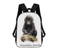 sinyumoney 2 Zaini Mountain Gorilla Animal Zaino Scolastico Per Bambini Borsa Scolastica Stampata in 3D Borse Scolastiche Per Ragazzi Studenti Delle Scuole Elementari E Medie 17inch