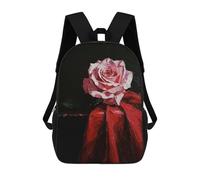sinyumoney 2 Zaini Single Pink Rose on Red Fabric Zaino Scolastico Per Bambini Borsa Scolastica Stampata in 3D Borse Scolastiche Per Ragazzi Studenti Delle Scuole Elementari E Medie 17inch