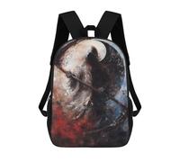sinyumoney 2 Zaini Starry Night Village Zaino Scuola Per Bambini Borsa Scuola Stampato 3D Per Ragazzi Studenti Di Scuola, Deaths - Abbraccio, 17"