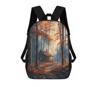 sinyumoney 2 Zaini Tasty Pears Zaino Scuola Per Bambini Borsa Scuola Stampato 3D Per Ragazzi Studenti Di Scuola E Del College, Cabin In Autumn Forest, 17"