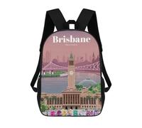 sinyumoney 2 Zaini Travel to Brisbane Zaino Scolastico Per Bambini Borsa Scolastica Stampata in 3D Borse Scolastiche Per Ragazzi Studenti Delle Scuole Elementari E Medie 17inch