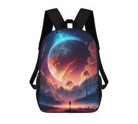 sinyumoney 2 Zaini Twilight Galaxy Lake Zaino Scuola Per Bambini, Borsa Scuola Stampato 3D Per Ragazzi Studenti Della Scuola E Del College, Galactic Wanderlust, 17"
