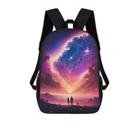 sinyumoney 2 Zaini Twilight Galaxy Lake Zaino Scuola Per Bambini, Borsa Scuola Stampato 3D Per Ragazzi Studenti Della Scuola E Del College, Cosmos Sunset Coppia Space, 17"