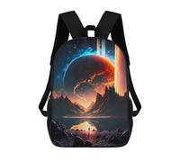 sinyumoney 2 Zaini Twilight Galaxy Lake Zaino Scuola Per Bambini, Borsa Scuola Stampato 3D Per Ragazzi Studenti Della Scuola E Del College, Planet Bifrost Mountain, 17"