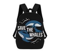 sinyumoney 2 Zaini Whale Mammal Sea Gift Idea Zaino Scolastico Per Bambini Borsa Scolastica Stampata in 3D Borse Scolastiche Per Ragazzi Studenti Delle Scuole Elementari E Medie 17inch