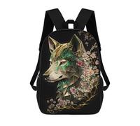 sinyumoney 2 Zaini Wolf Cherry Blossoms Dark Zaino Scolastico Per Bambini Borsa Scolastica Stampata in 3D Borse Scolastiche Per Ragazzi Studenti Delle Scuole Elementari E Medie 17inch