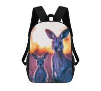 sinyumoney 2 Zaino 3D Kangaroo Family Sunset Zaino Scuola per Bambini Zaino Per Libri Zaino Moderno Zaino Per Laptop Per Bambini E Ragazze 17inch