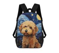sinyumoney 3D Cockapoo Starry Night Dog Zaino Per Bambini Impermeabile Borsa Scolastica Zaino Carino Zaini Casual Alla Moda Borsa Scolastica Per Bambini Per Bambina E Bambino Scuola 17inch