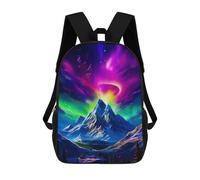 sinyumoney 3D Colorful Aurora Mountain Landscape Zaino Per Bambini Impermeabile Borsa Scolastica Zaino Carino Zaini Casual Alla Moda Borsa Scolastica Per Bambini Per Bambina E Bambino Scuola 17inch
