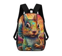 sinyumoney 3D Colorful Squirrel Artwork-2 Zaino Per Bambini Impermeabile Borsa Scolastica Zaino Carino Zaini Casual Alla Moda Borsa Scolastica Per Bambini Per Bambina E Bambino Scuola 17inch