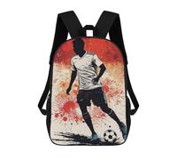 sinyumoney 3D Dynamic Soccer Player Illustration Zaino Per Bambini Impermeabile Borsa Scolastica Zaino Carino Zaini Casual Alla Moda Borsa Scolastica Per Bambini Per Bambina E Bambino Scuola 17inch