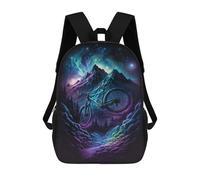 sinyumoney 3D Galactic Mountain Bike Adventure -2 Zaino Per Bambini Impermeabile Borsa Scolastica Zaino Carino Zaini Casual Alla Moda Borsa Scolastica Per Bambini Per Bambina E Bambino Scuola 17inch