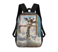 sinyumoney 3D Giraffe in A Bubble Bath Zaino Per Bambini Impermeabile Borsa Scolastica Zaino Carino Zaini Casual Alla Moda Borsa Scolastica Per Bambini Per Bambina E Bambino Scuola 17inch