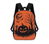 sinyumoney 3D Halloween Night Pumpkin And Bats Zaino Per Bambini Impermeabile Borsa Scolastica Zaino Carino Zaini Casual Alla Moda Borsa Scolastica Per Bambini Per Bambina E Bambino Scuola 17inch
