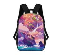 sinyumoney 3D Island with Waterfall And Bridge Zaino Per Bambini Impermeabile Borsa Scolastica Zaino Carino Zaini Casual Alla Moda Borsa Scolastica Per Bambini Per Bambina E Bambino Scuola 17inch