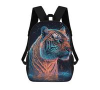 sinyumoney 3D Neon Tiger Majesty -1 Zaino Per Bambini Impermeabile Borsa Scolastica Zaino Carino Zaini Casual Alla Moda Borsa Scolastica Per Bambini Per Bambina E Bambino Scuola 17inch