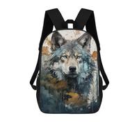 sinyumoney 3D Wolf Blue Eyes Zaino Per Bambini Impermeabile Borsa Scolastica Zaino Carino Zaini Casual Alla Moda Borsa Scolastica Per Bambini Per Bambina E Bambino Scuola 17inch