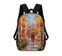 sinyumoney A Beautiful Courtyard Zaini Stampati 3D Per Bambini, Borse Da Scuola Alla Moda Per Ragazzi Borse Da Viaggio Borse Scuola Scuola Scuola Studenti, Autumn Romance, 17"