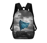 sinyumoney A Woman in Blue Fabric on Rocks Zaino Per Bambini Con Stampa 3D, Borsa Scolastica Per Ragazzi, Zainetto Casual, Borsa Divertente Per Bambini E Adolescenti 17inch