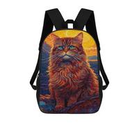 sinyumoney Abstract Cat 2 Zaini Scolastici Stampati in 3D Zaini Scolastici Alla Moda Per Bambini Zaini Per Ragazzi Per Studenti Delle Scuole Medie 17inch