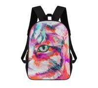 sinyumoney Abstract Cat Cute Zaini Stampati in 3D Per Bambini, Zaini Scolastici, Borse Scolastiche, Zaini Alla Moda Per Ragazzi, Studenti Delle Scuole Elementari E Medie 17inch
