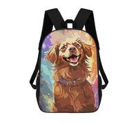 sinyumoney Abstract Dog Zaino Scolastico Per Bambini, Borsa Scolastica Stampata in 3D Per Ragazzi, Studenti Delle Scuole Elementari E Medie 17inch