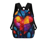 sinyumoney Abstract Expressionist Heart Zaini Stampati in 3D 17inch Zaino Scolastico Per Bambini Zaino Casual Da Esterno Borse Da Viaggio Casual Per Studenti Delle Scuole Medie
