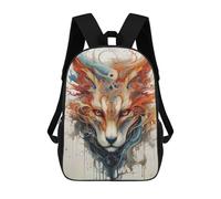 sinyumoney Abstract Fox Portrait with Watercolor Effect Zaino, Zaino Per Bambini, Borsa Scolastica Per Studenti, Zaino Per Libri, Borsa Scolastica Stampata in 3D Per Ragazzi E Ragazze 17inch