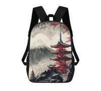 sinyumoney Abstract Fuji Mountain Feline Serene Painting Zaino Scuola, Zaino Per Bambini E Adolescenti, Regali, Zaini Da Giorno Con Stampa 3D, Zaino Scuola, Zaino Per Libri, Tempio giapponese 7, 17"
