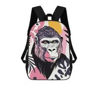 sinyumoney Abstract Gorilla Portrait Zaino Per La Scuola Stampato in 3D Borsa Scolastica Per Ragazzi E Ragazze Zaino Per Bambini Zaino Da Viaggio 17inch