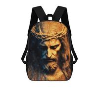sinyumoney Abstract Jesus Christ with Crown of Thorns Zaino Scolastico Per Bambini Da 17 Pollici, Zaino Casual Da Viaggio Per Ragazzi E Ragazze, Zaino Da Giorno Di Grande Capacità 17inch