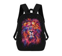 sinyumoney Abstract King Lion Zaino Scolastico Per Bambini, Stampato in 3D, Borsa Scolastica Alla Moda, Borsa Scolastica Casual Per Ragazzi, Studenti Delle Scuole Elementari E Medie 17inch
