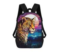 sinyumoney Abstract Leopard Night Moo Zaini Per Bambini Zaino Scolastico Borsa Scolastica Stampata in 3D Borsa Scolastica Per Ragazzi Studenti Delle Scuole Elementari E Medie 17inch