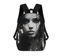 sinyumoney Abstract Monochrome Portrait Zaino Scolastico Per Bambini, Borsa Scolastica Stampata in 3D Per Ragazzi, Studenti Delle Scuole Elementari E Medie 17inch