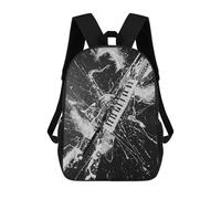 sinyumoney Abstract Musical Instrument Black And White Art Zaino Per La Scuola Stampato in 3D Borsa Scolastica Per Ragazzi E Ragazze Zaino Per Bambini Zaino Da Viaggio 17inch