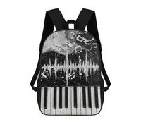 sinyumoney Abstract Piano Keys Black And White Zaino Scolastico Stampato in 3D, Borse Scolastiche Per Ragazzi E Ragazze, Zaino Per Laptop Per Bambini/studenti/adulti 17inch