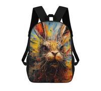 sinyumoney Abstract Rabbit Portrait Zaino Scolastico Stampato in 3D Per Bambini, Zaino Scolastico Casual Alla Moda Per Bambini Studenti 17inch