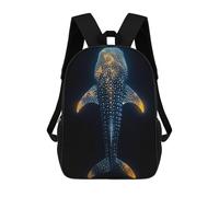 sinyumoney Abstract Whale Shark GoldZaino Scolastico Per Bambini, Zaini Stampati in 3D, Zaini Alla Moda Per La Scuola Elementare E Media Per Ragazzi. 17inch