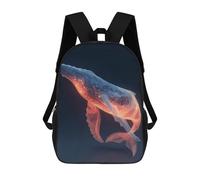 sinyumoney Abstract Whale Zaino Per Bambini Zaino Scolastico Borsa Scolastica Borsa Scolastica Alla Moda Stampata in 3D Per Ragazzi Studenti Delle Scuole Elementari E Medie 17inch