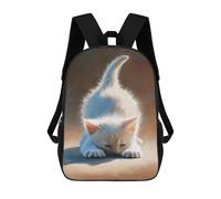 sinyumoney Adorable Kitten Stretching Zaino Per Bambini Borsa Scolastica Per Ragazzi Cartone Animato Stampa 3D Borsa Scolastica Per Studenti Zaino Per Laptop Per Ragazzi E Ragazze 17inch