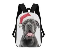 sinyumoney Afghan Hound Dog with Santa Hat Zaini Scuola Per Bambini, Borsa Scuola Stampato 3D Per Ragazzi Studenti Della Scuola Elementari E Del College, Cane Corso Dog With Santa Hat Ritratto, 17"