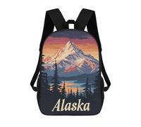 sinyumoney Alaska Mountain Sunset Zaini Per Bambini, Zaini Scolastici Personalizzati 3D Per Ragazzi E Ragazze, Zaini Scolastici Grandi, Zaini Casual Da Giorno 17inch