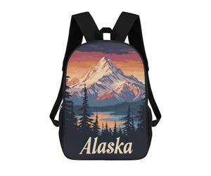 sinyumoney Alaska Mountain Sunset Zaini Per Bambini, Zaini Scolastici Personalizzati 3D Per Ragazzi E Ragazze, Zaini Scolastici Grandi, Zaini Casual Da Giorno 17inch