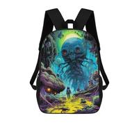 sinyumoney Alien Encounter in A Fantasy Forest Zaino Scolastico Stampato in 3D Per Bambini, Zaino Scolastico Casual Alla Moda Per Bambini Studenti 17inch