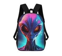 sinyumoney Alien Head Front View Zaino Per La Scuola Stampato in 3D Borsa Scolastica Per Ragazzi E Ragazze Zaino Per Bambini Zaino Da Viaggio 17inch
