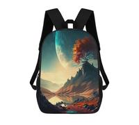 sinyumoney Alien Landscape with Reflective Lake -1 Zaino Per La Scuola Stampato in 3D Borsa Scolastica Per Ragazzi E Ragazze Zaino Per Bambini Zaino Da Viaggio 17inch