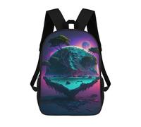 sinyumoney Alien Planet with Trees Zaino Scolastico Per Bambini Stampato in 3D, Zaini Da Viaggio Ad Alta Capacità, Borse Per Libri, Zaini Scolastici Per Bambini 17inch